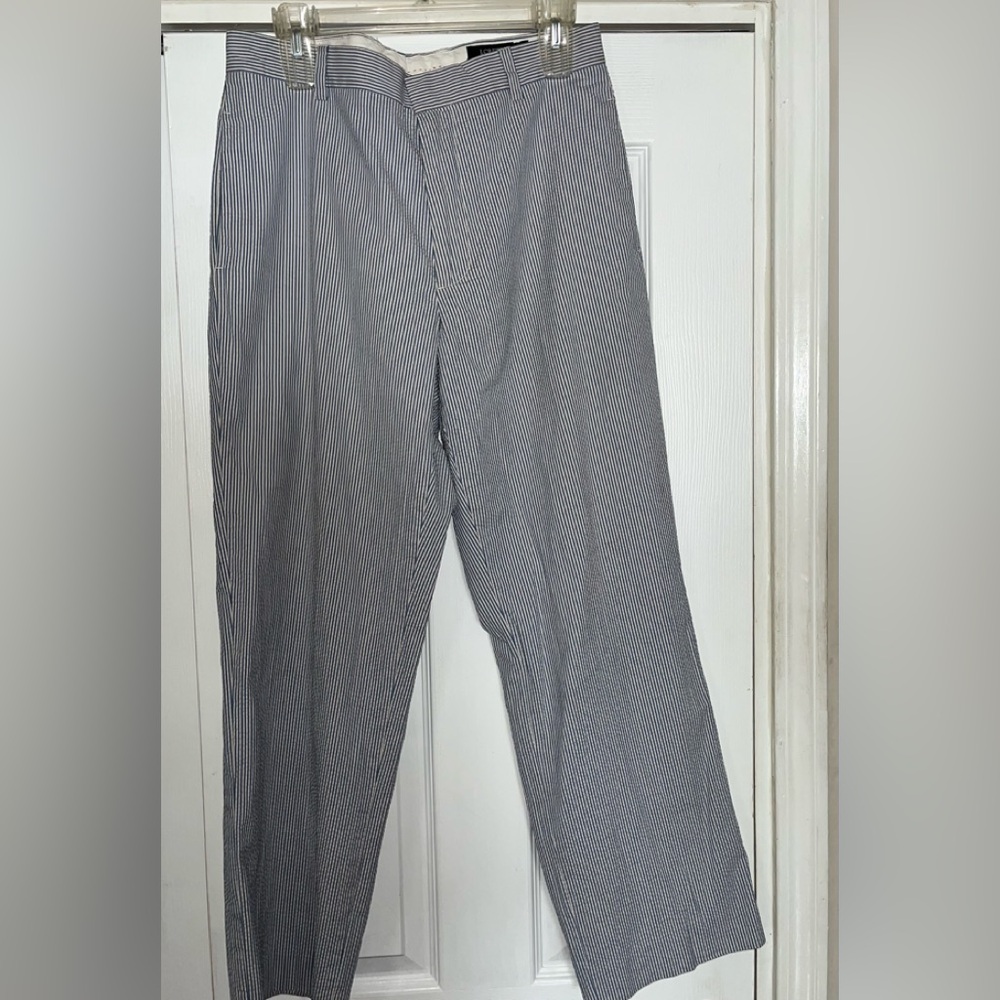 J. Crew Women Blue/White Seersucker Pants, Size 32